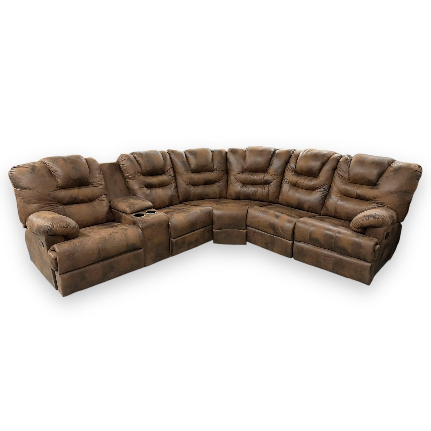 SALA RECLINABLE MODELO MALIBÚ CON DOBLE RECLINABLE Y CONSOLA
