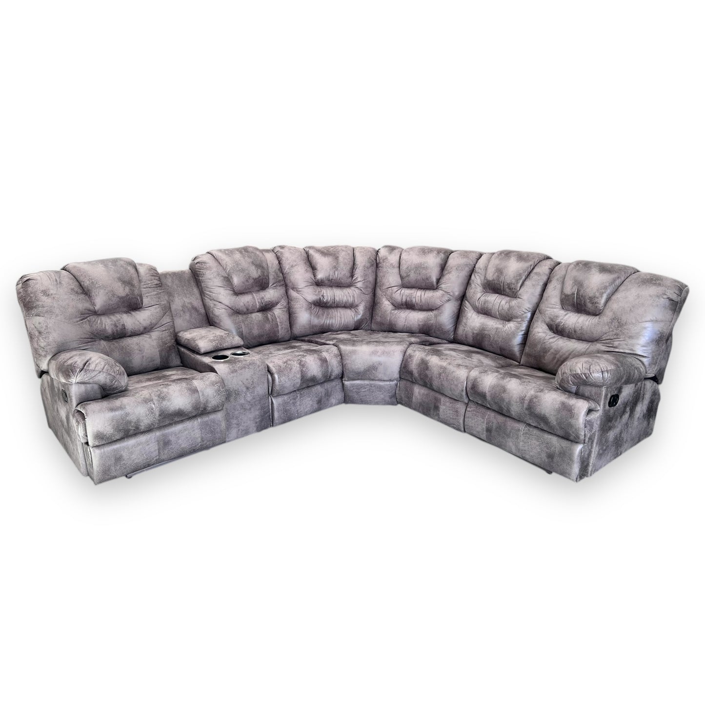 SALA RECLINABLE MODELO MALIBÚ CON DOBLE RECLINABLE Y CONSOLA