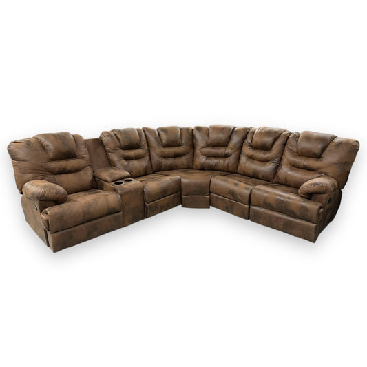 SALA RECLINABLE MODELO MALIBÚ CON DOBLE RECLINABLE Y CONSOLA