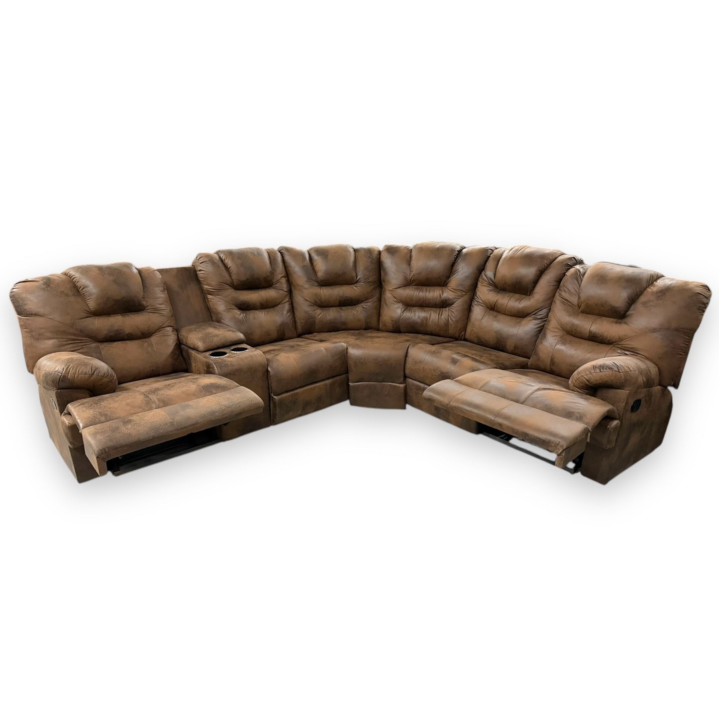 SALA RECLINABLE MODELO MALIBÚ CON DOBLE RECLINABLE Y CONSOLA